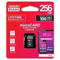  Atmiņas karte Goodram microSD 256Gb (class 10) + SD adapter 